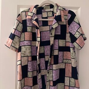 Thrifted Liz Baker Multicolor Geometric Shirt